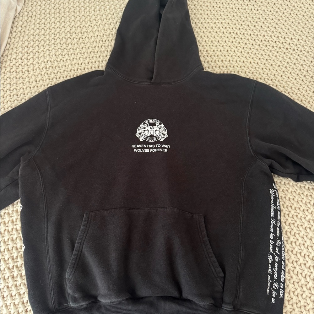 Black Graphic Hoodie. No design on back.